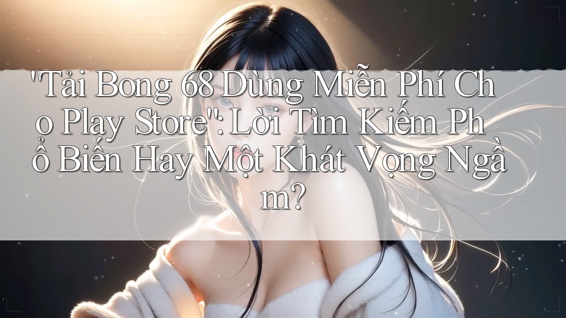 “Tải Bong 68 Dùng Miễn Phí Cho Play Store”: Lời Tìm Kiếm Phổ Biến Hay Một Khát Vọng Ngầm?